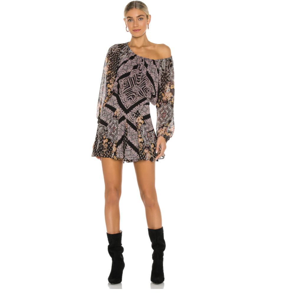 Free People Seven Wonders Mini Dress Black Small